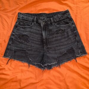 American Eagle Outfitters Black Distressed Jean Shorts